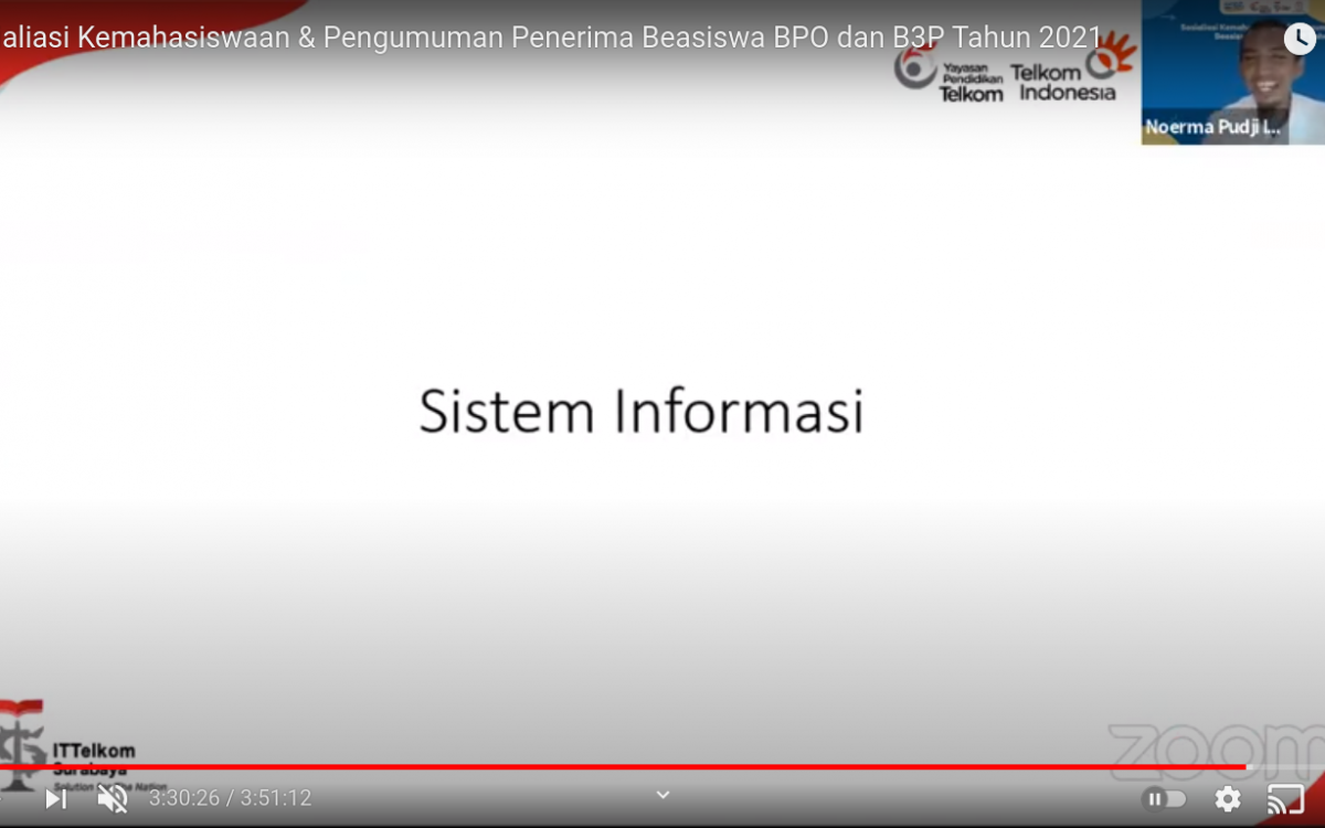 Selamat untuk Mahasiswa Sistem Informasi yang mendapat Beasiswa BPO B3P 2021/2022